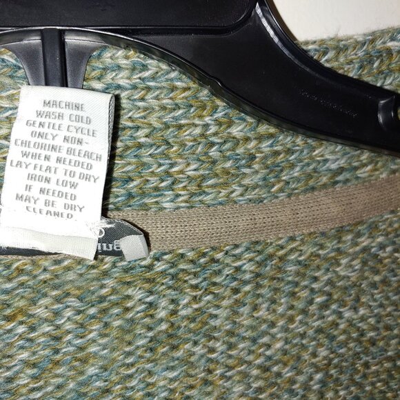 Soft Surroindings Wool Blend 3/4 Cuffed Sleeve Oversized Jacket Marled Green L - Picture 4 of 8